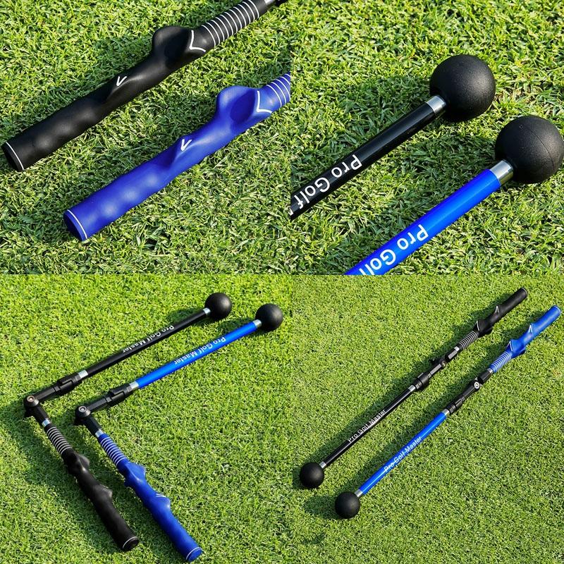 Adjustable Golf Swing Trainer For Beginners - Foldable & Corrective - Blue