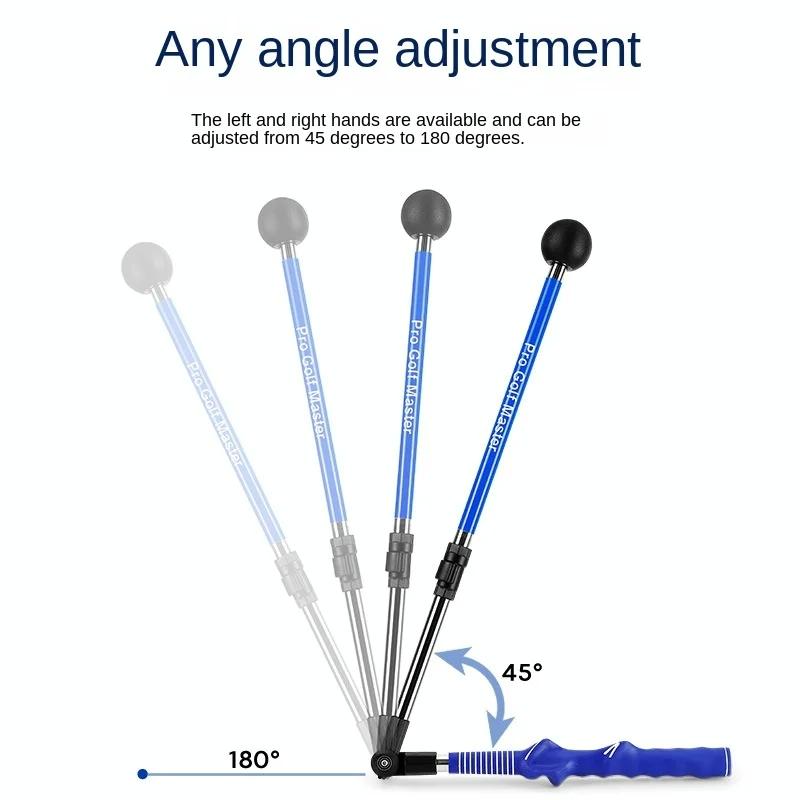 Adjustable Golf Swing Trainer For Beginners - Foldable & Corrective - Blue