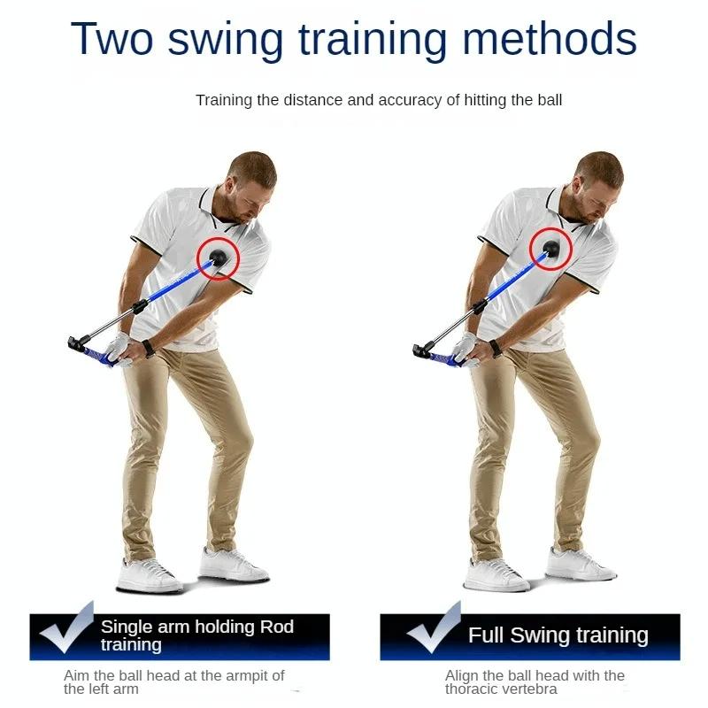 Adjustable Golf Swing Trainer For Beginners - Foldable & Corrective - Blue