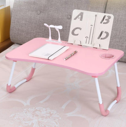 Portable Folding Desk With Fan & Lamp - Compact Design - Teenage Pink