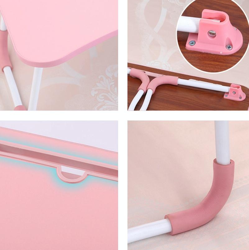 Portable Folding Desk With Fan & Lamp - Compact Design - Teenage Pink