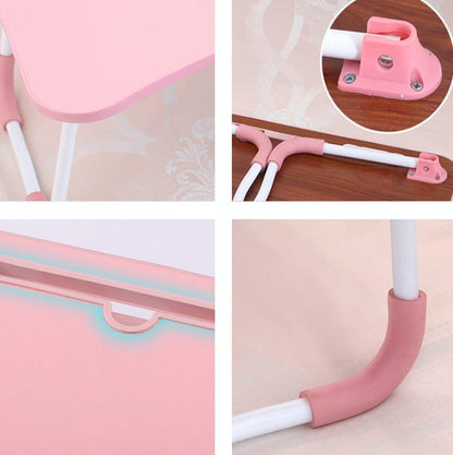 Portable Folding Desk With Fan & Lamp - Compact Design - Teenage Pink