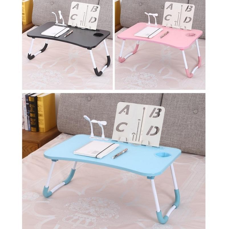 Portable Folding Desk With Fan & Lamp - Compact Design - Teenage Pink