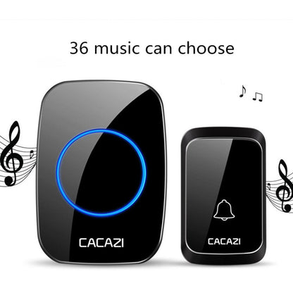 Wireless Waterproof Music Doorbell - 1 To 1 Battery Type - White