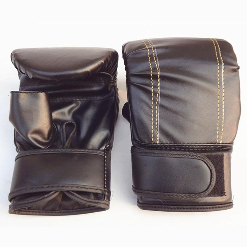 Half-Finger Boxing Gloves For Adults - Ideal For Fighting And Punching - Black