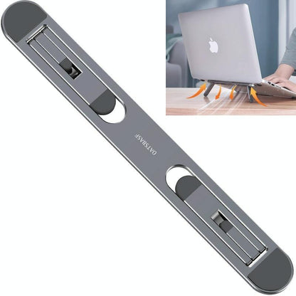 Foldable Laptop Stand With Fan And Heater - Portable And Adjustable - Gray