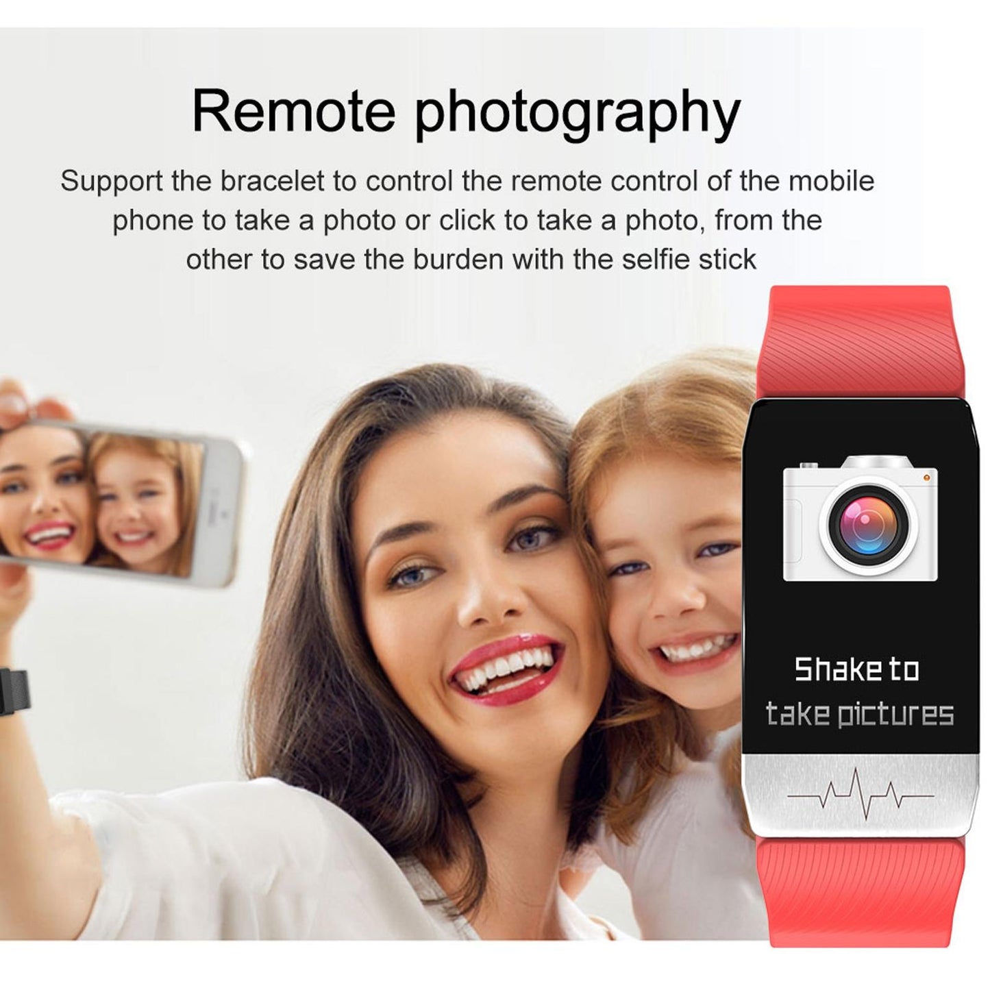 Waterproof Smart Bracelet With Blood Oxygen & Heart Rate Monitoring - Red