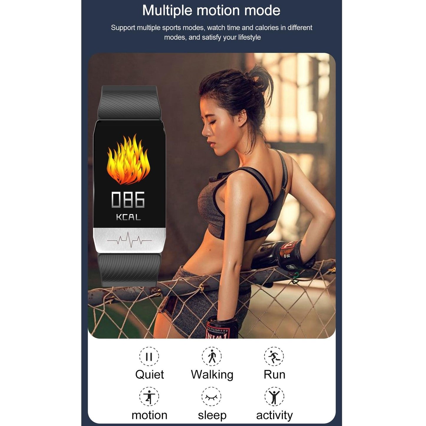 Waterproof Smart Bracelet With Blood Oxygen & Heart Rate Monitoring - Red