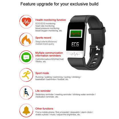 Waterproof Smart Bracelet With Blood Oxygen & Heart Rate Monitoring - Red