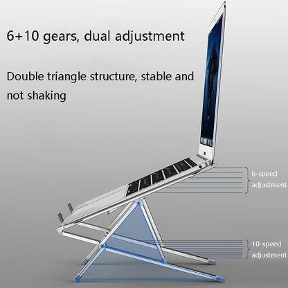 Adjustable Aluminum Laptop Cooling Bracket - Desktop Use - Silver