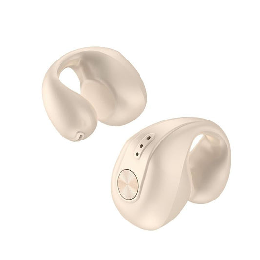 Wireless Dual Ear Bone Conduction Bluetooth Earphones - Mini Sport Clip - Skin Colour