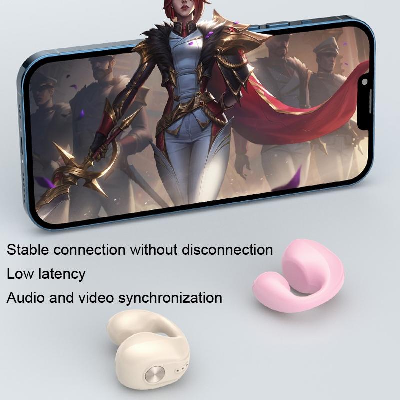 Wireless Dual Ear Bone Conduction Bluetooth Earphones - Mini Sport Clip - Skin Colour