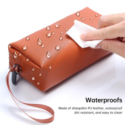 Waterproof Laptop Accessory Bag - Pu Leather - Grey