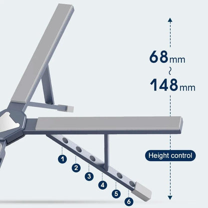 Versatile Laptop Docking Stand With Enhanced Cooling And Folding Design - Gray