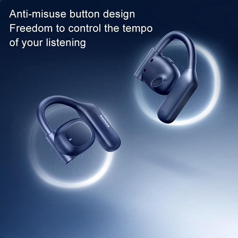 Crystal Air Conduction Bluetooth Earphones - Openbuds Ows - Navy