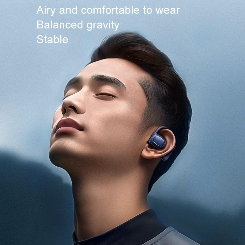 Crystal Air Conduction Bluetooth Earphones - Openbuds Ows - Navy