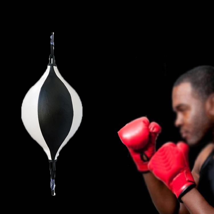 Suspended Boxing Training Ball - Pear Shape - White Black