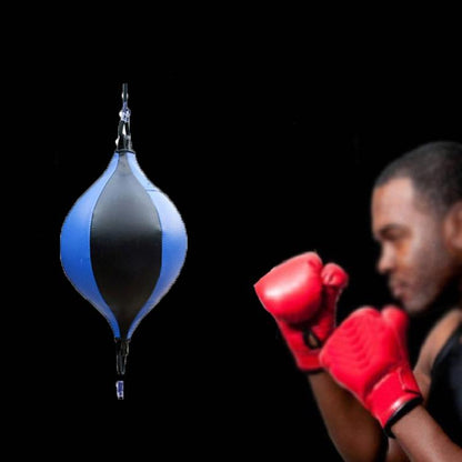 Suspended Boxing Training Ball - Pear Shape - White Black