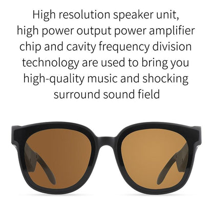 Smart Audio Sunglasses with Bluetooth Earphone - A13 - Brown