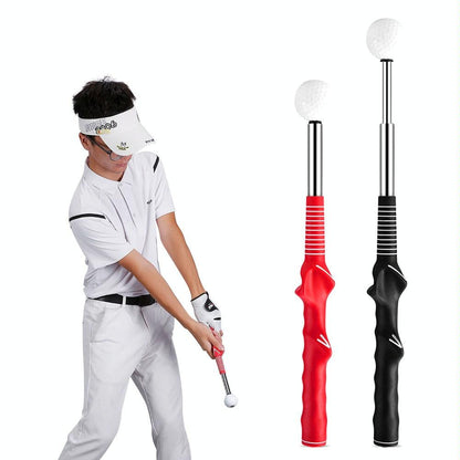 Indoor Golf Swing Practice Stick With Sound Assistant - Red