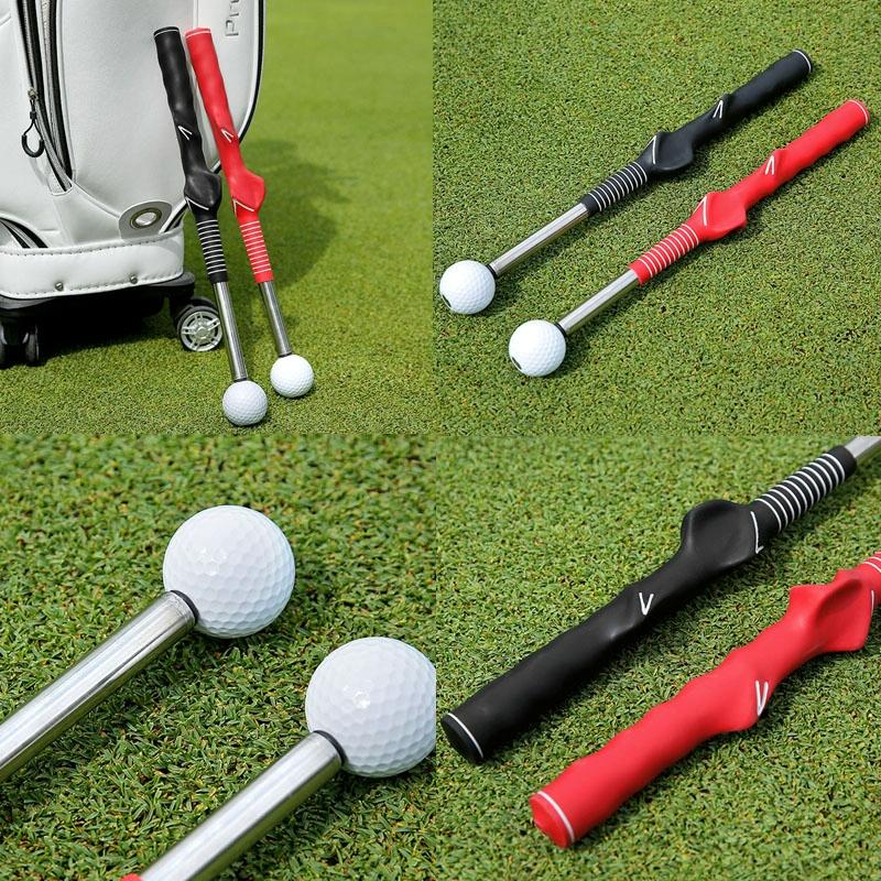 Indoor Golf Swing Practice Stick With Sound Assistant - Red