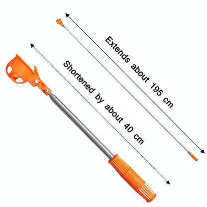 Foldable Golf Ball Picker With Stainless Steel Rod - 8 Sections - Orange