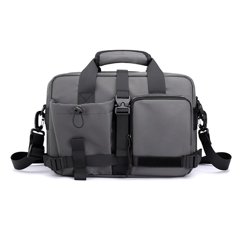 Large Capacity Men Shoulder Messenger Bag Fits Laptops Multi Functional - Black