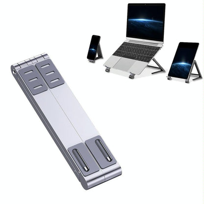 Foldable Metal Laptop Stand For Cooling And Ergonomic Use - Silver