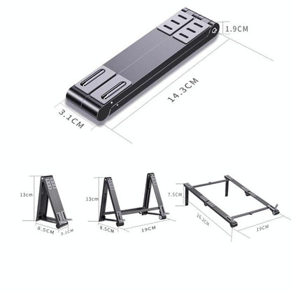 Foldable Metal Laptop Stand For Cooling And Ergonomic Use - Silver