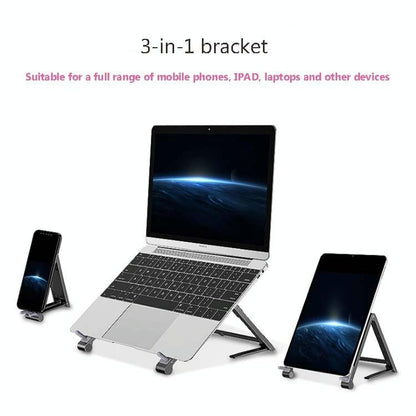 Foldable Metal Laptop Stand For Cooling And Ergonomic Use - Silver