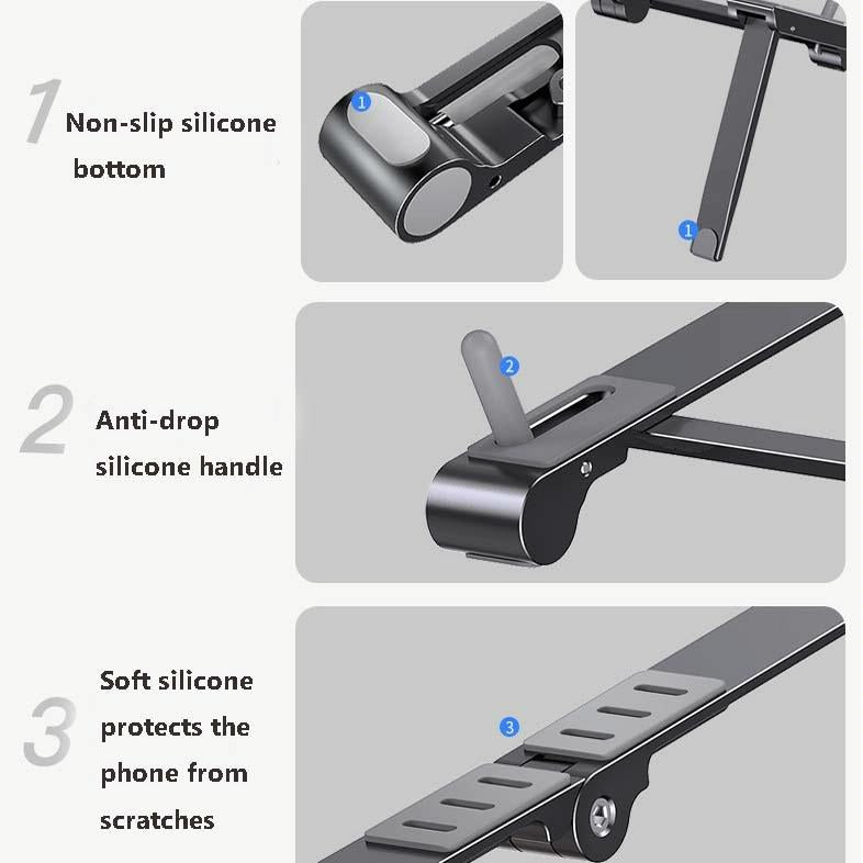 Foldable Metal Laptop Stand For Cooling And Ergonomic Use - Silver