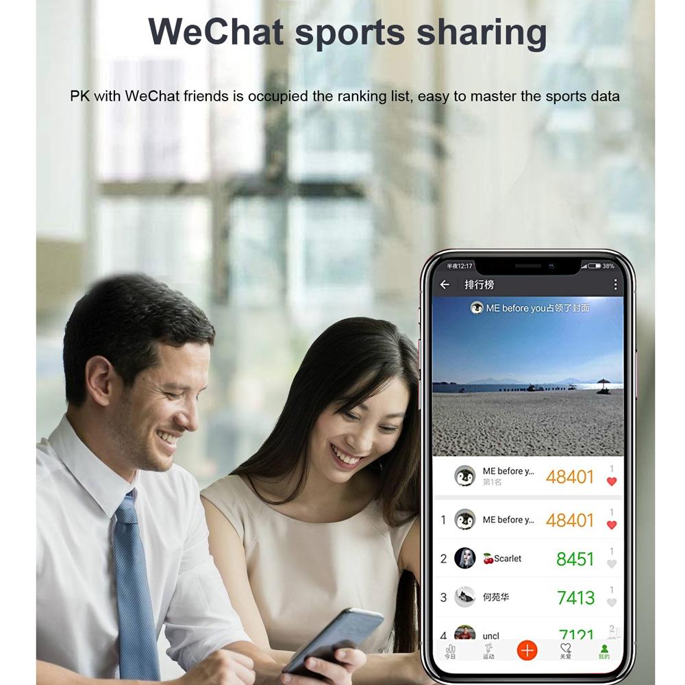 Smart Bracelet With Call Reminder Heart Rate & Sleep Monitoring - Black