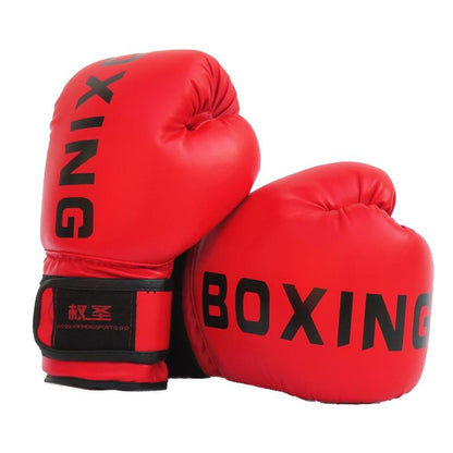 Junior Boxing Training Gloves For Sanda Fighting - Letter Pattern - Black