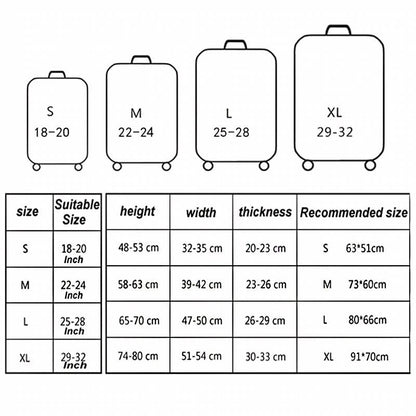 22-24 Inch Travel Suitcase Dust Covers - Elastic & Abrasion-Resistant - Blue Ripple