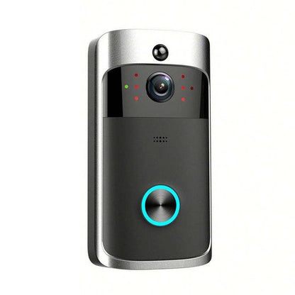 Smart Wifi Video Doorbell With Night Vision & Wide-Angle Camera - 720P Low Power Mobile Remote - Black