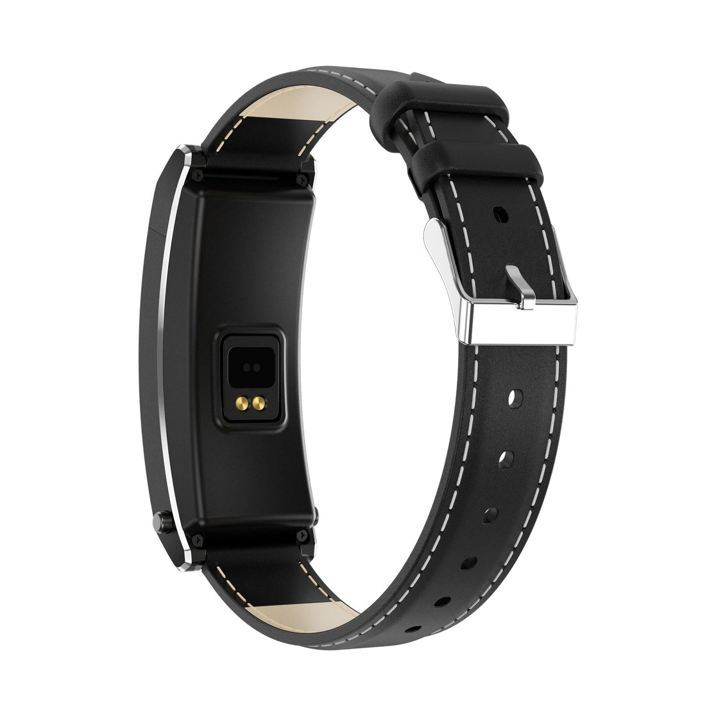 Smart Health Monitoring Bracelet With Bt Call And Leather Strap - Tarnish Milanese Steel Strap