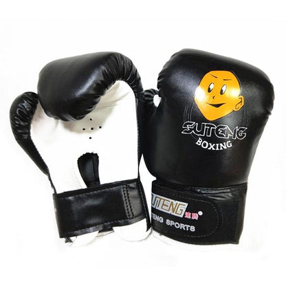 Children'S Cartoon Boxing Gloves - Pu Leather - Cartoon Black