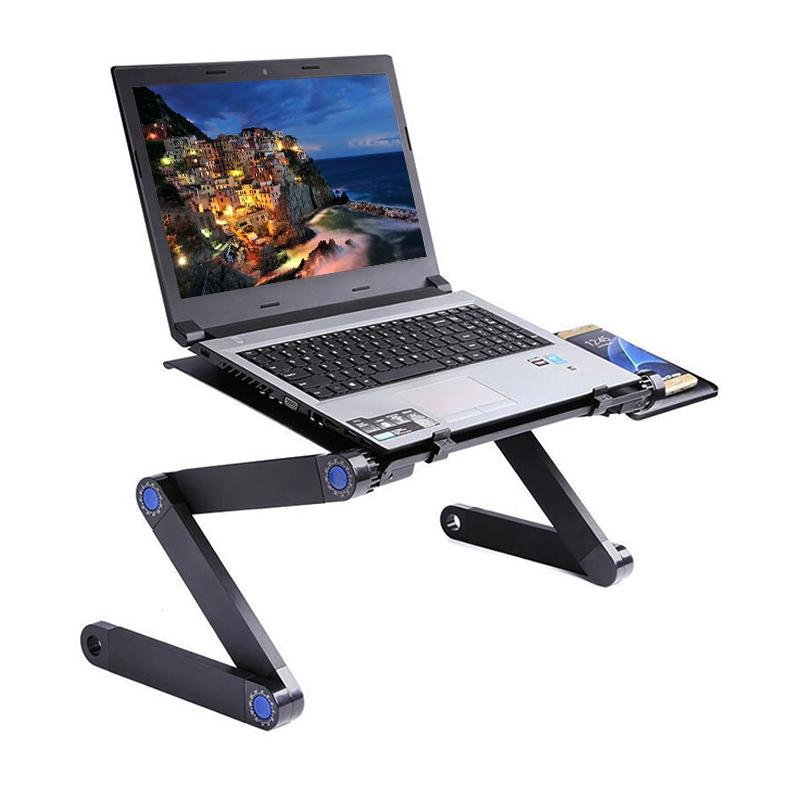 Adjustable Laptop Stand With Fans & Mouse Pad - Portable & Foldable