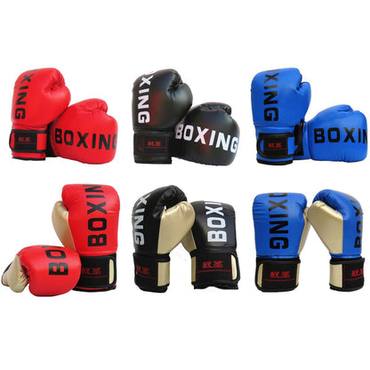 Adult Boxing Training Gloves For Sanda Fighting - Letter Pattern - Black