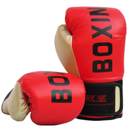 Adult Boxing Training Gloves For Sanda Fighting - Letter Pattern - Black