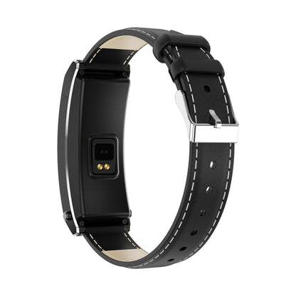 Smart Health Monitoring Bracelet With Bt Call And Leather Strap - Tarnish Silicone Strap