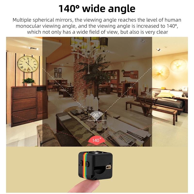 Hd Mini Sport Camera With Night Vision & Tf Card - Black