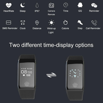 Waterproof Oled Fitness Tracker - Ip67 - Black