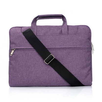 15.4 Inch Laptop Bag - Portable One Shoulder Zipper For Macbook Samsung Sony Dell Alienware Chuwi Asus Hp - Black