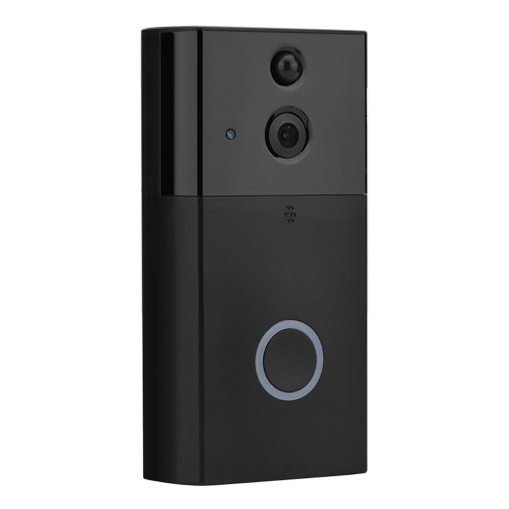 Smart Wifi Video Doorbell With Night Vision & Motion Detection - Black