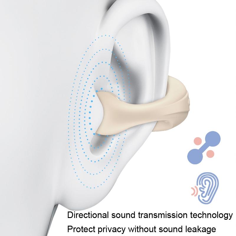 Wireless Dual Ear Bone Conduction Bluetooth Earphones - Mini Sport Clip - White