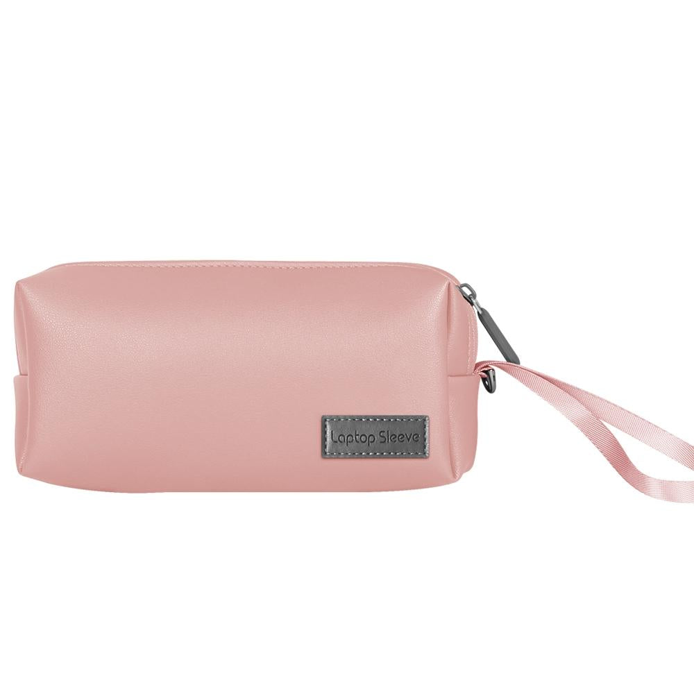 Waterproof Laptop Accessory Bag - Pu Leather - Pink