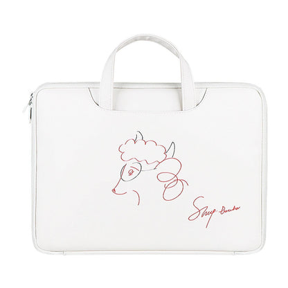 13.3 Inch Lightweight Printed Laptop Bag In Pu Material - Sheep Head