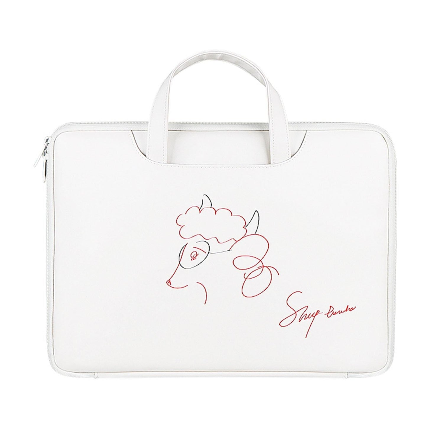 13.3 Inch Lightweight Printed Laptop Bag In Pu Material - Sheep Head