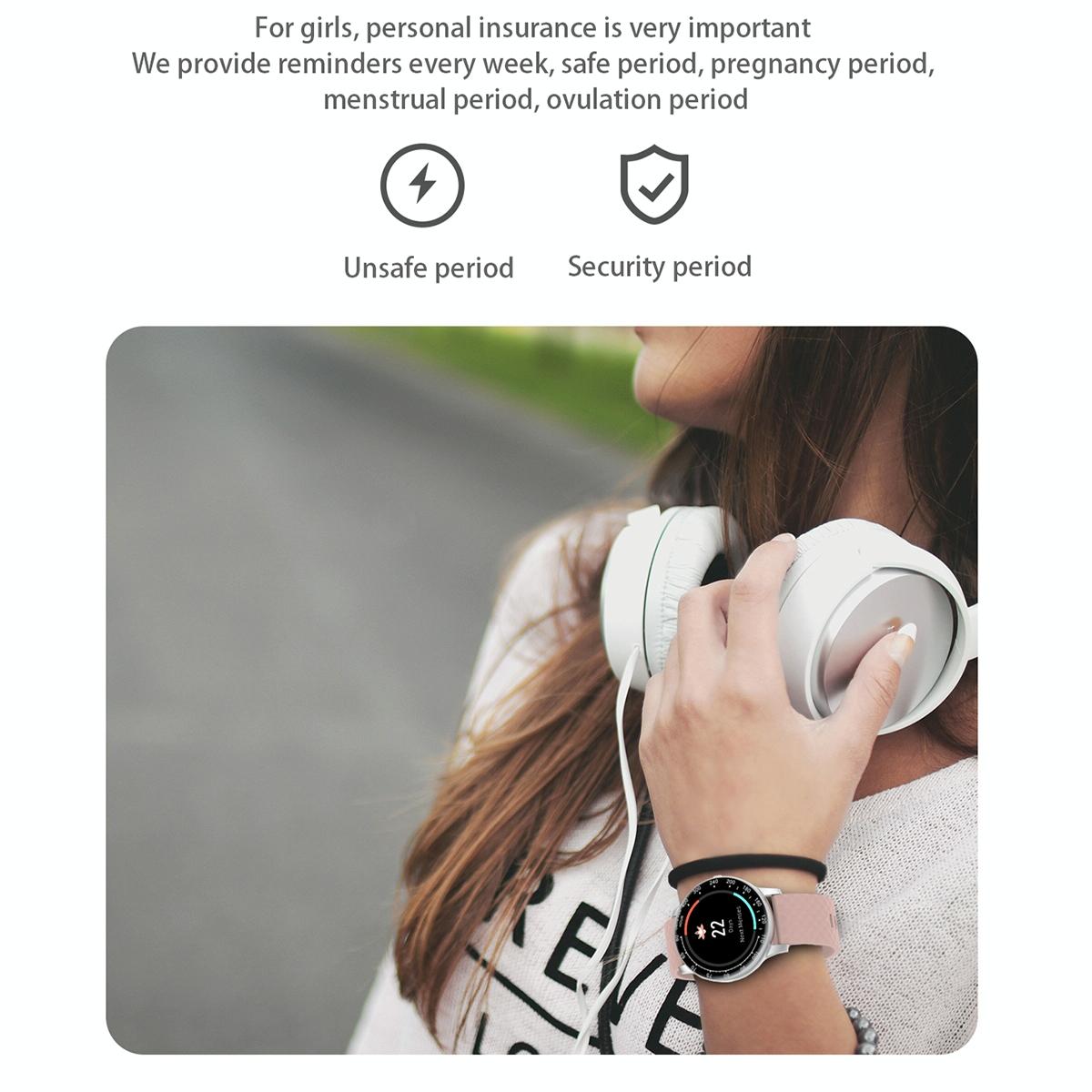 1.75 Inch Hd Round Screen Silicone Strap Smart Sports Watch - Pink